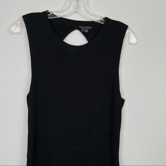 Theory Prosecco Maysen Knit Sleeveless Cutout Back Dress Black Retail $345 L - Picture 8 of 14